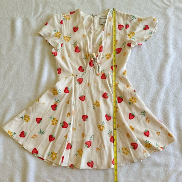 Privacy Please Dixie Mini Dress Strawberry Floral Print Plunge Neck Size S - Picture 6 of 9